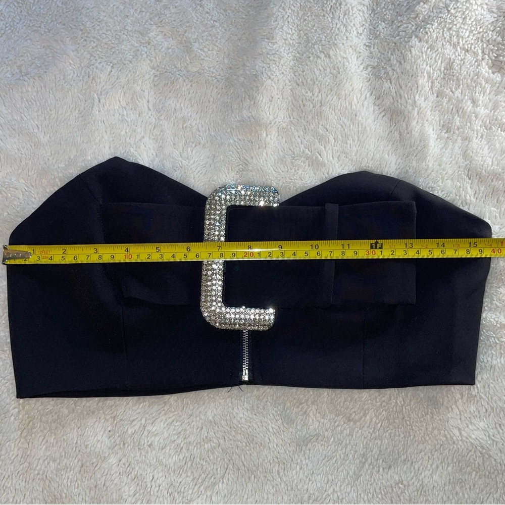 Forever 21 Black Strapless Rhinestone Belted Tube Top - Picture 5 of 7